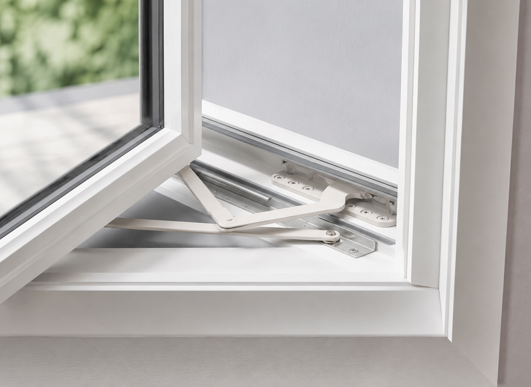 Detailed view of a clean residential window frame